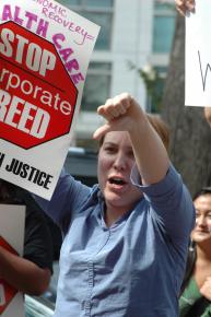 Protests called by Jobs with Justice against the Wall Street bailout drew out people around the country