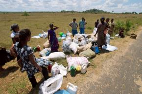 A group of made refugees in Sri Lanka's civil war